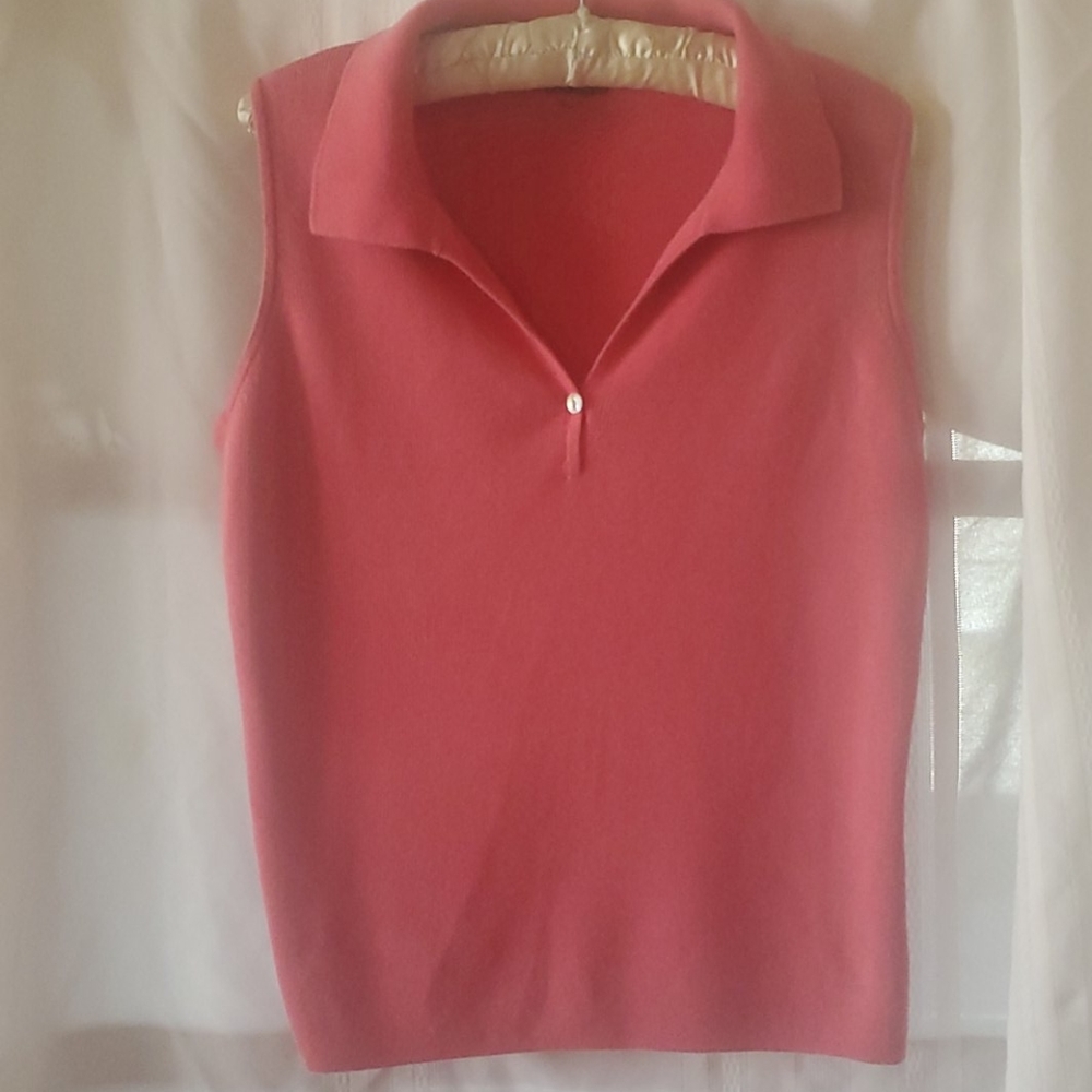Womens Coral Pink Sleeveless Knit M 5/25